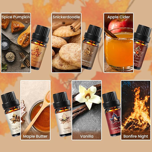 Coffret d'huiles <span class=keywords><strong>parfum</strong></span>ées d'automne pour diffuseurs d'ambiance, 6 x 10 ml, avec senteurs Épices, Citrouille, Érable, Beurre, pour la fabrication de bougies et de savons, cadeau de fêtes - Product Image 2