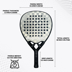 โรงงานผลิตไม้เทนนิส QINGYU SPORT ไม้เทนนิส <span class=keywords><strong>Padel</strong></span> สำหรับเล่นข้ามประเทศ ผลิตจากคาร์บอนไฟเบอร์ 18K แกนโฟม EVA สำหรับกีฬากลางแจ้ง มีสินค้าในสต็อก - Product Image 4