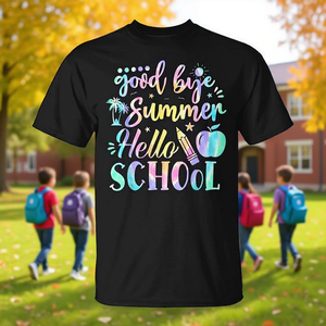 Adieu l'été, bonjour l'école ! T-shirt pour étudiants et enseignants pour la rentrée scolaire, pour des promotions efficaces - Product Image 2