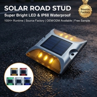 Vente en gros de balise routière solaire LED ultra-mince, légère, filaire et sans fil, à capteur automatique, prismatique, haute intensité, classée IP68