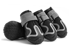 गर्म बिकने वाले चिंतनशील काले रंग के जलरोधक कुत्ते के जूते पालतू जूते - Product Image 1