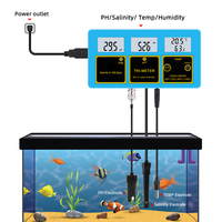 TOP Professionnel 2 en 1 pH/salinitémètre numérique LCD en ligne avec capteur de salinité intelligent pour aquarium, eau de mer et réservoir