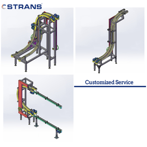 Tùy chỉnh <span class=keywords><strong>Gripper</strong></span> linh hoạt Lift chuỗi băng tải cho nước giải khát ngành công nghiệp thực phẩm chai - Product Image 4