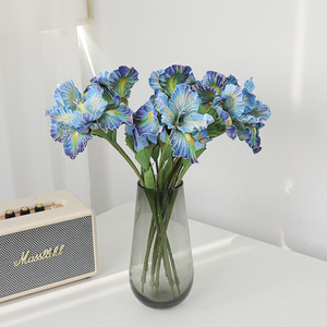 Fleurs d'iris artificielles en plastique EVA, branche unique, rose, violet, bleu, orange, décoratives pour salon, bureau, hôtel, mariage - Product Image 3
