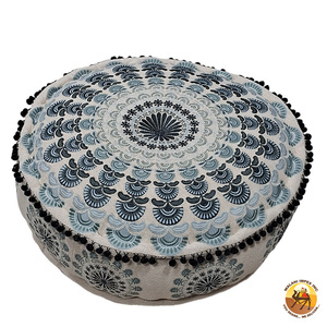 Nouveau design Pouf indien tendance Coussin Pouf brodé à la main et personnalisable Pouf de sol brodé à la main - Product Image 6