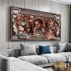 Decoración del hogar, grafiti del lobo de la pared, dinero de la calle, pintura Pop de 100 dólares, póster, imagen de dinero, lienzo artístico para pared - Product Image 3