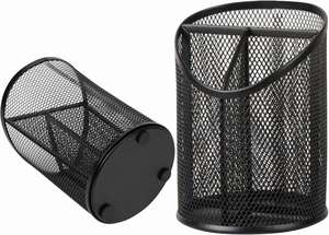 Mesh Pencil Holder Pen Cup for Desk Round Black Pen Holder Desktop Pen <b>Organizer</b> 3 Compartments Pencil <b>Organizer</b> Desk <b>Organizer</b> - Product Image 3