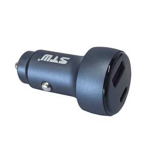 Cargador de coche universal de 12-24V con pantalla LED, doble puerto tipo C, metálico, con adaptador PD de carga rápida. - Product Image 3