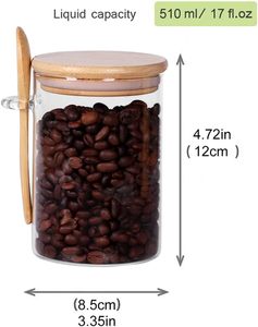 High Borosilicate Glass Spice <b>Storage</b> Containers Bamboo Lid Silicone Pad Clear Square Design Detachable Food Container - Product Image 2