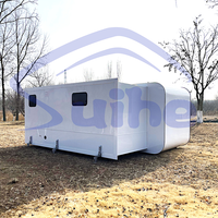 Cabane de glamping portable en forme de pomme, maison préfabriquée avec salle de bain