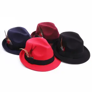 Short brim fashion ladies felt hat fur winter upbrim hats fedora