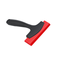 Grattoir à lame en caoutchouc avec manche en plastique rouge pour l'élimination de la colle de tendon de bœuf et le traitement des joints, idéal pour l'entretien automobile et le décapage de film.