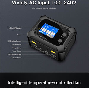 เครื่องชาร์จอัจฉริยะ UP12 AC100-240V 200W ช่องคู่ รองรับแบตเตอรี่ LiHV LiPo LiFe LiIon 1-6S สำหรับอุปกรณ์แม่เหล็ก - Product Image 6