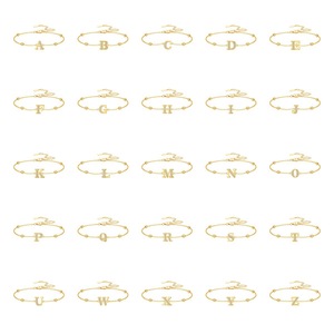 Pendentif élégant en lettres plaquées laiton et argent avec zircon cubique, idéal pour les initiales de bracelet DIY européen, bijoux fantaisie - Product Image 1