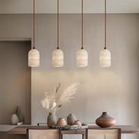 Plafonnier Suspendu Wabi Sabi en Pierre Naturelle Travertin pour Îlot de Cuisine, Usage Domestique et Projet Hôtelier