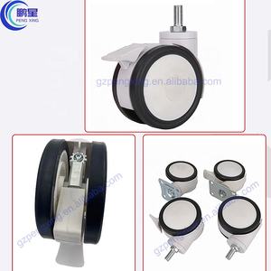 Roulettes roulettes Médicale Fabricant 100mm TPR roue Plaque Filetée Pivotant Médical roulettes Avec Frein pour poudre <span class=keywords><strong>lit</strong></span> d'hôpital - Product Image 2