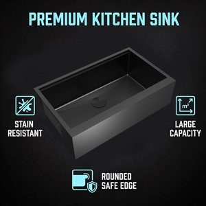 Évier de cuisine commercial en acier inoxydable 304 fait main, à cuve unique, surface brossée, design moderne, avec robinet certifié CUPC - Product Image 6