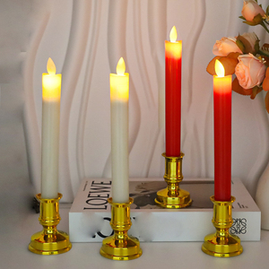Support de bougie LED, base de bougie longue, chandelier - Simulation de flamme vacillante, décoration d'ambiance de mariage - Product Image 6