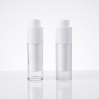 Flacon pompe sans air PP 15ml 30ml 50ml, contenant rotatif sous vide cylindrique, emballage de voyage pour sérum et crème visage