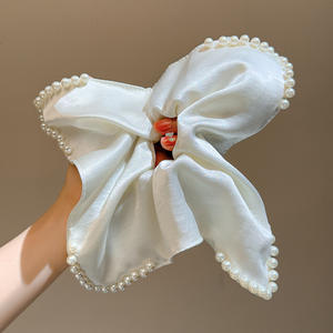 Diadema Cuadrada Grande de Color Sólido Retro con Perla para Mujer - Product Image 5