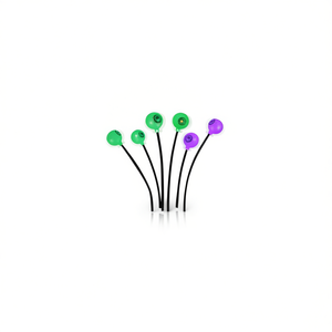 Lumières solaires oscillantes en forme d'yeux pour Halloween, 24 LED, IP65, étanches, pour décoration extérieure de jardin et de patio, vert et violet - Product Image 1