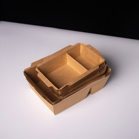 Eco Custom Printing Wegwerp 1200ml Afhaallocaties Kraft Papier Bakjes met Deksel Saladebox Voedselcontainer Gratis Samples