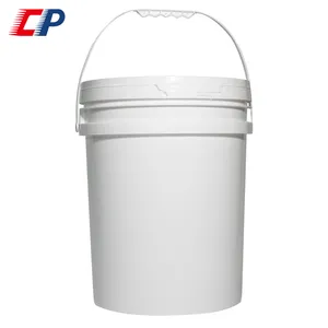 도매 중형 식품급 안전 백색 원형 용기 뚜껑 포함 플라스틱 통 20 리터