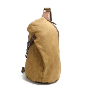 New waterproof batik cloth backpack retro chest bag men's canvas shoulder bag leisure dumpling type back backpack