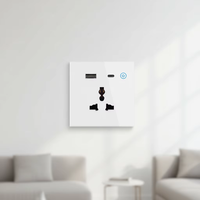 Interrupteur intelligent Glomarket Tuya EU 1/2 voies, commande vocale Alexa, interrupteur mural tactile en verre