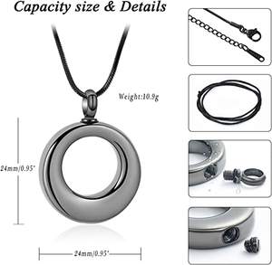 Colgante de urna de cremación para cenizas para <span class=keywords><strong>hombre</strong></span> y mujer, collar de acero inoxidable, círculo de la vida, eternidad, colgante conmemorativo, soporte para cenizas - Product Image 2