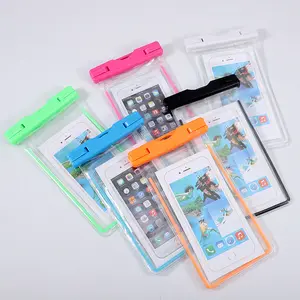 适用于iPhone游泳沙滩触摸屏发光荧光PVC透明手机防水防护通用外壳