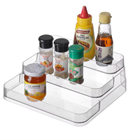 Organisateur à 3 niveaux étagère à épices boîtes de rangement et bacs en plastique pour la cuisine, organisateur de stade rang pour le stockage à domicile