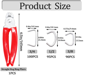 Tang cincin babi pegangan merah dengan cincin baja babi Ideal untuk pagar pelapis otomatis, - Product Image 2