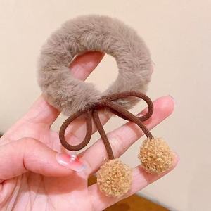 Nouvelle élastique à cheveux en peluche avec nœud papillon, élastique à cheveux très extensible pour femme, accessoires capillaires mignons - Product Image 2