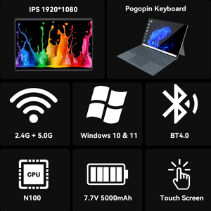 Portátil/Tablet 2 en 1 Convertible de 14 Pulgadas, Económico, con Intel Win 11, 16 GB de RAM, Teclado en Inglés, Procesador de Cuatro Núcleos, 1920*1200, para Juegos - Product Image 2
