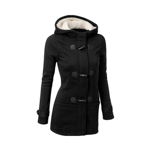 Veste d'hiver pour femme 2026, nouveau design, grande taille, à capuche, boutons en corne, coupe-vent, poches en coton, longue - Product Image 1