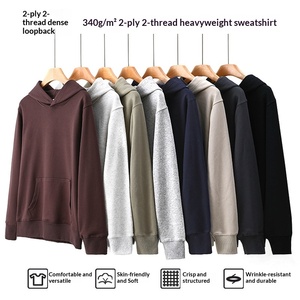 Sudadera con Capucha Vintage de Manga Larga de Mezcla de Algodón para Primavera/Otoño, 400g, Estilo Urbano para Parejas, Marca de Moda Japonesa Americana, Color Sólido, Holgada - Product Image 4