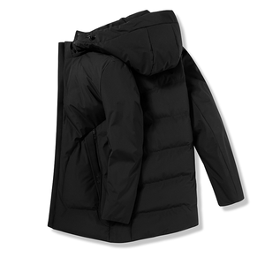Chaqueta de plumón de pato blanco para hombre 2021, abrigo de invierno cálido y resistente al frío con capucha para hombres de mediana edad - Product Image 4