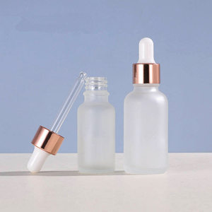 5ml 10ml 15ml 20ml 30ml 50ml 100ml bouteille d'huile essentielle en verre givré avec <span class=keywords><strong>pipette</strong></span> flacon compte-gouttes en verre or rose - Product Image 3
