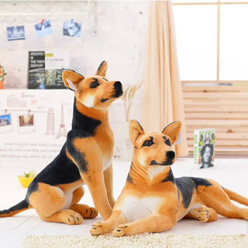 customised black and brown life size realistic big dog soft toys simulation stuffed animal