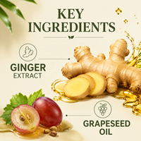 Huile de massage gingembre et arnica marque privée - Huile corporelle chauffante pour les douleurs musculaires et articulaires, détox lymphatique, aromathérapie gingembre spa