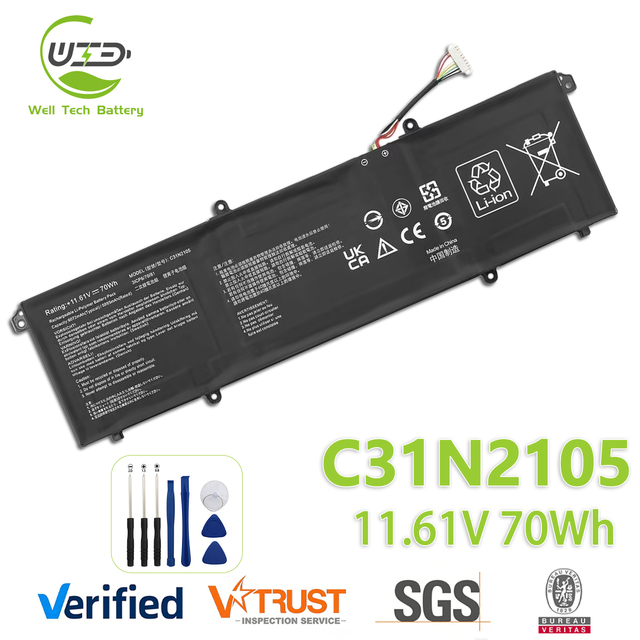 Fantastic Laptop Battery C31N2105 3ICP6/70/81 Replacement for Asus VivoBook K3402Z K3502Z S4600F S5600F M6500Q M3402RA M5402RA