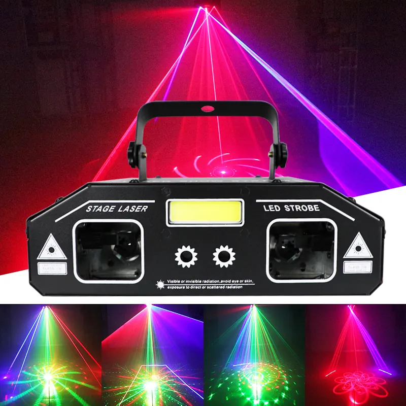 Super DJ Disco Laser Light Projector DMX RGB Color Strobe Beam Dance Lights LED Party Lighting Stage Equipment For Floor Club