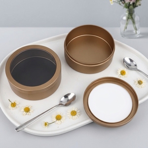 Hot Selling Food Grade Round Mousse <strong>Cake</strong> <strong>Tin</strong> Box 120*45mm Clear Window Metal <strong>Storage</strong> for Dessert Baking Packaging Custom Logo - Product Image 4