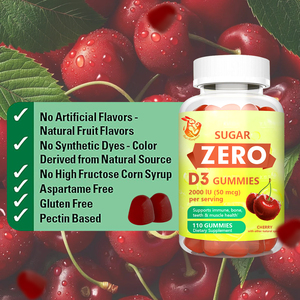 Best Selling Vitamin D3 Gummies Sugar Zero with Vitamin D3 Sodium Supports Bone Teeth Muscle Immune Health Dietary <b>Supplements</b> - Product Image 5