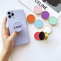 Support de téléphone pliable et extensible avec logo personnalisé par sublimation, bord doré, rond, Griptok