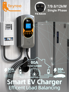 Feyree 9.6kW NACS EV Charger 40A Single Phase Home Wallbox with DLB <b>WIFI</b> APP Control with RFID Card for Home Garage Charging - Product Image 3