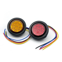 Feu de position latéral ambre 9 LED de 2,6 po, lampe de dégagement ronde stroboscopique 12-24 V pour camion et remorque
