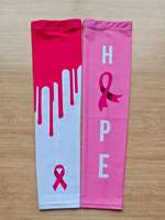 Pure vente en gros personnalisé ruban rose bras manches sensibilisation au cancer du sein bras couverture séchage rapide protection Uv refroidissement femmes bras manchon