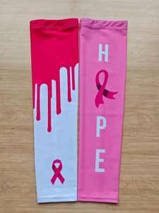 Pure vente en gros personnalisé ruban rose bras manches sensibilisation au <span class=keywords><strong>cancer</strong></span> du sein bras couverture séchage rapide protection Uv refroidissement femmes bras manchon - Product Image 5